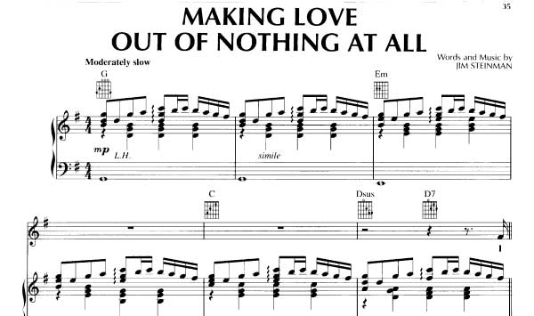 Making Love Out Of Nothing At All - Air Supply - PDF Free Piano Sheet Music