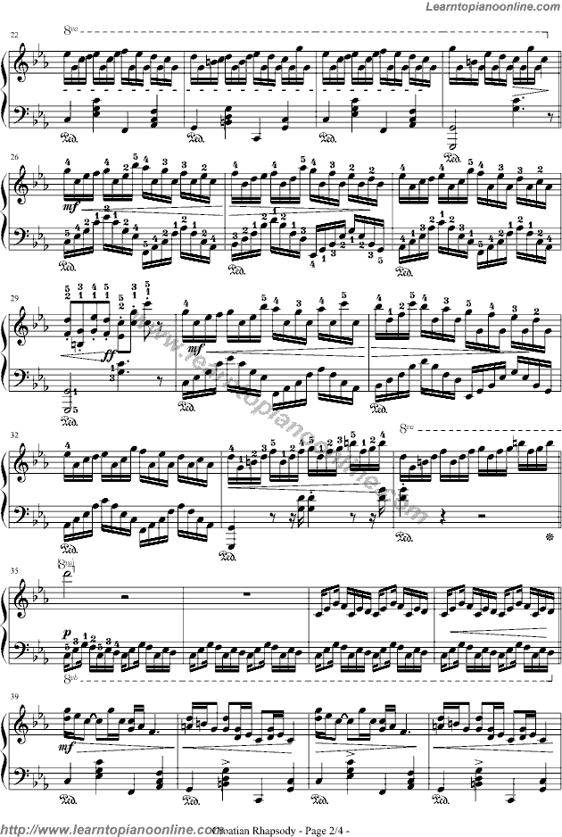 Croatian Rhapsody by Maksim Mrvica Piano Sheet Music Free