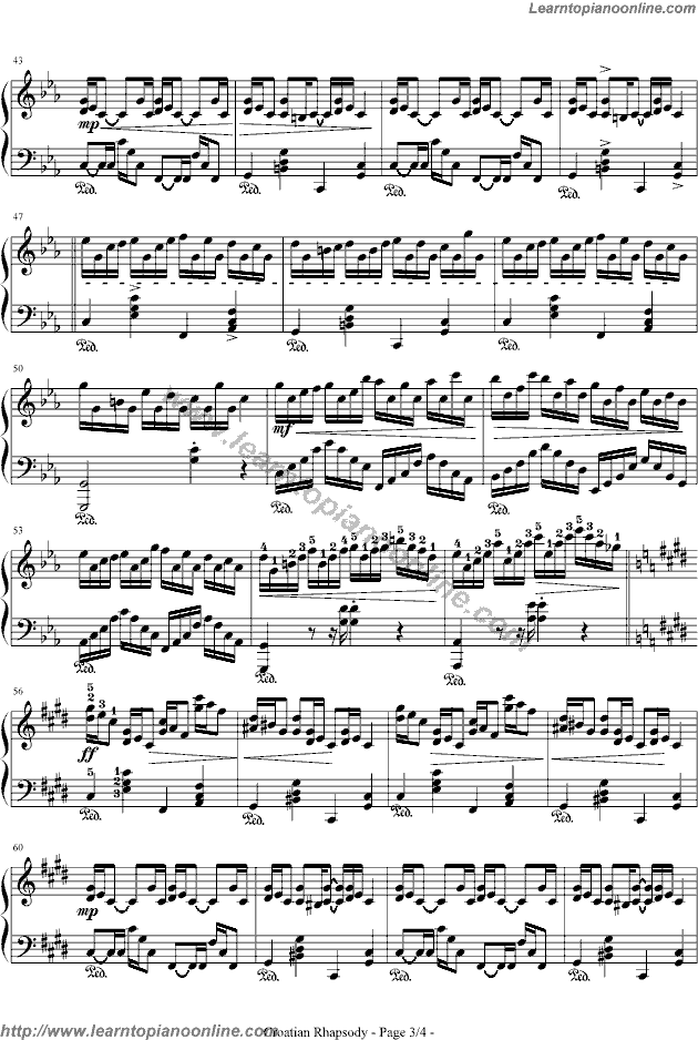 Croatian Rhapsody by Maksim Mrvica Piano Sheet Music Free