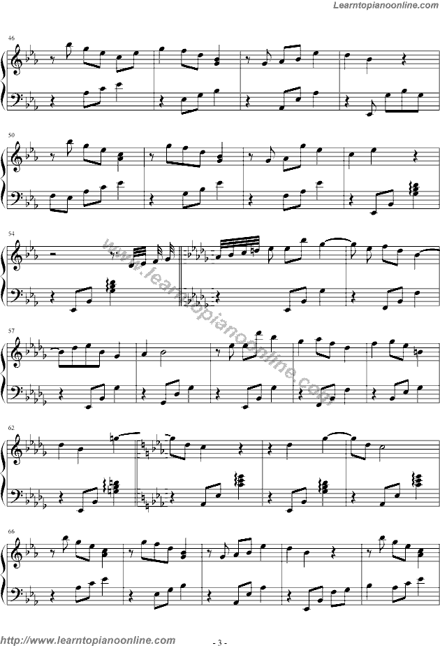 Papillon by celine dion Piano Sheet Music Free