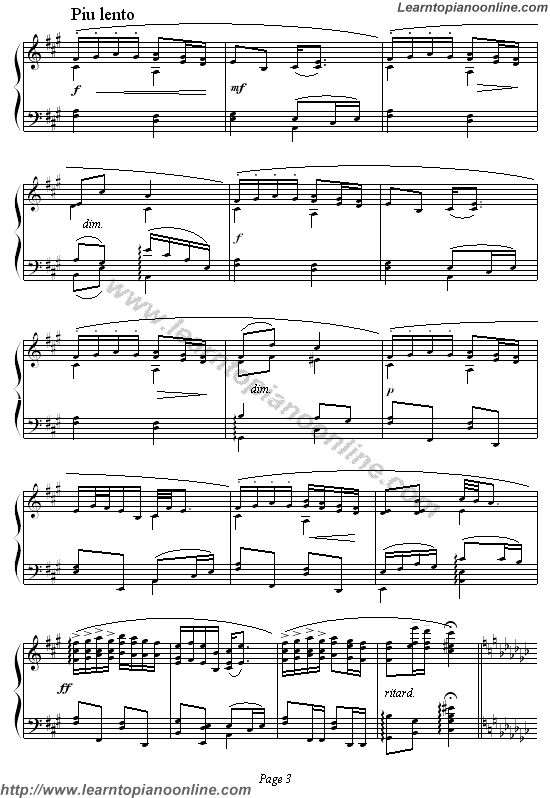 Humoreske by Anton Dvorak Piano Sheet Music Free