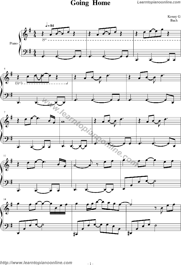 Going Home by Kenneth Gorelick Piano Sheet Music Free