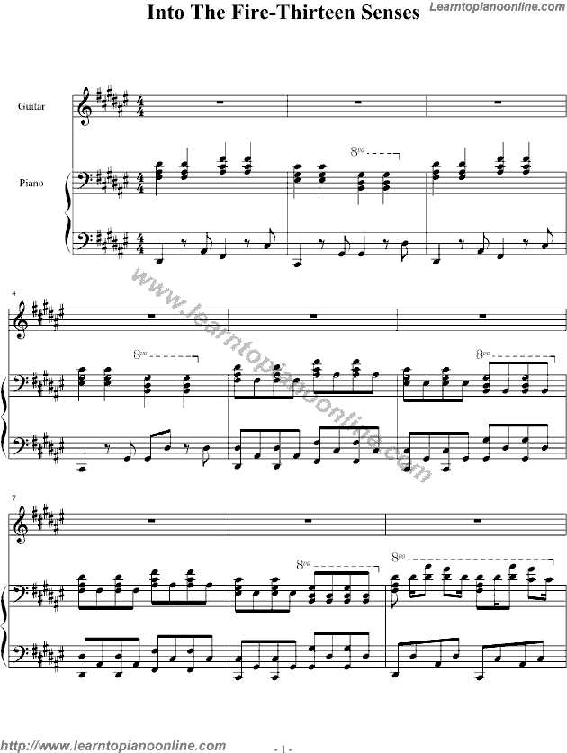 Thru The Glass By Thirteen Senses Free Piano Sheet Music Learn How To Play Piano Online 