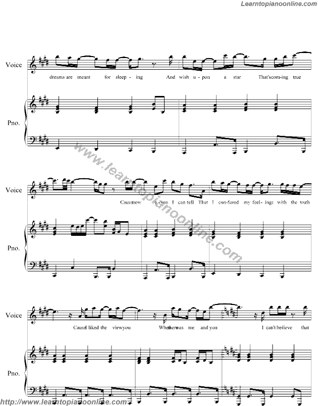 When There was Me and You by Vanessa Hudgens High School Musical Cast Piano Sheet Music Free
