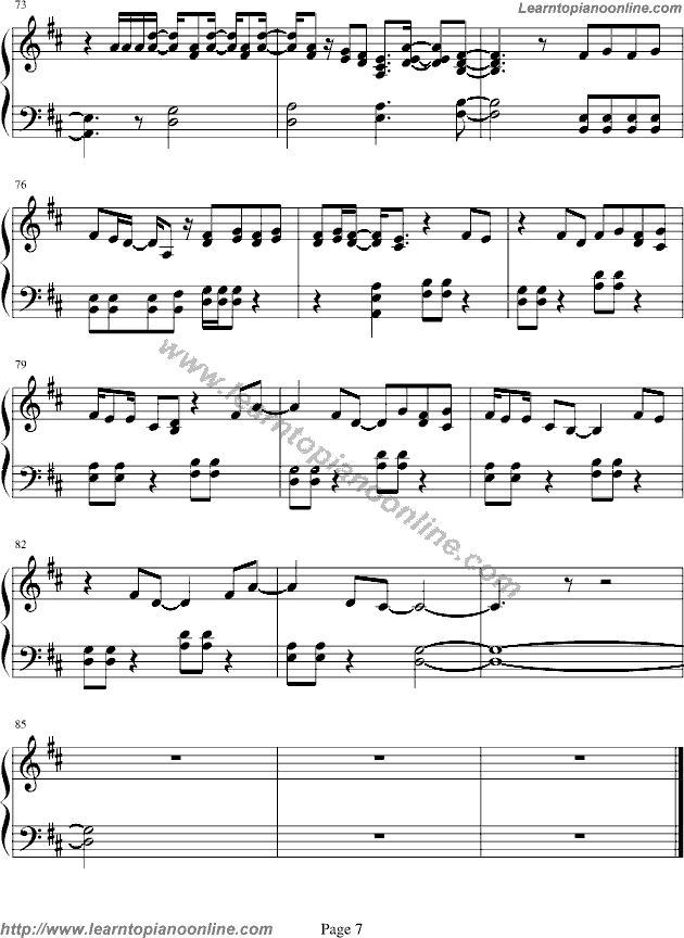 My Happy Ending by Avril Lavigne Free Piano Sheet Music