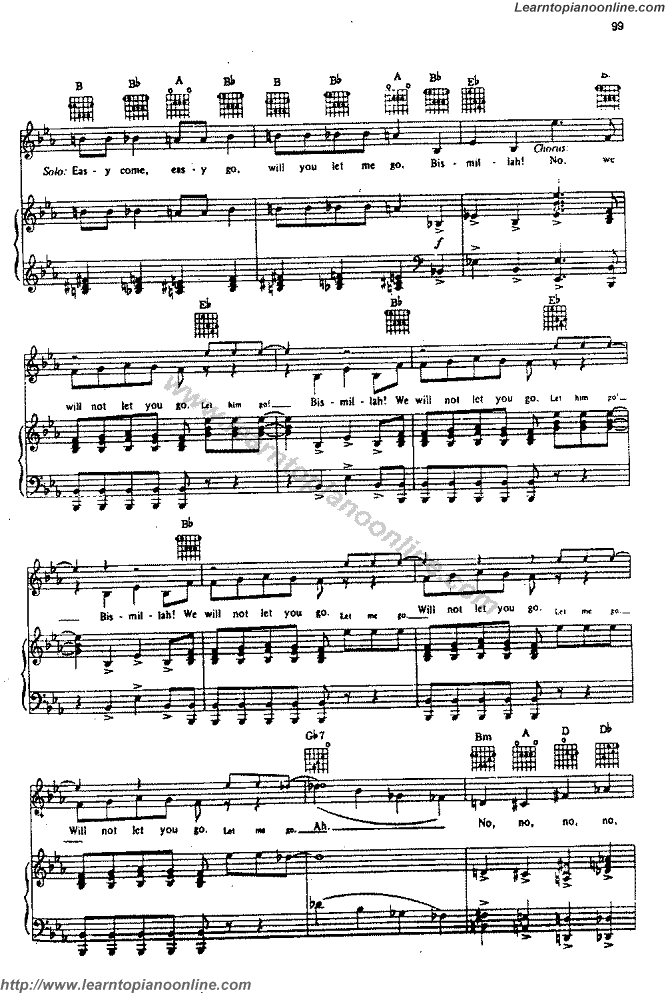 Bohemian Rhapsody by Queen Free Piano Sheet Music Chords Tabs Notes Tutorial Score