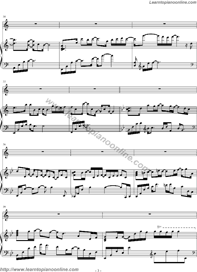 Yiruma - Because I love you Free Piano Sheet Music Chords Tabs Notes Tutorial Score