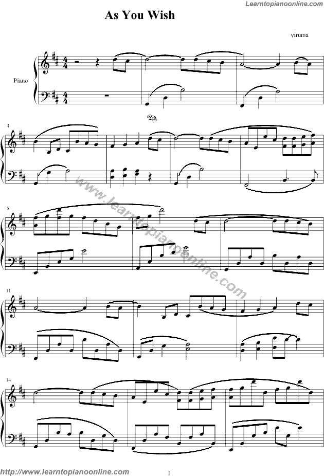 Yiruma - As you wish Piano Sheet Music Chords Tabs Notes Tutorial Score Free