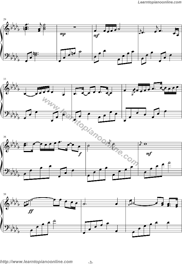 The Daydream - Love is Piano Sheet Music Chords Tabs Notes Tutorial Score Free