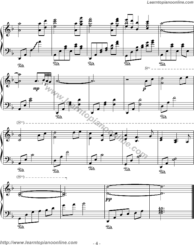Secret Garden - Nocturne Piano Sheet Music Chords Tabs Notes Tutorial Score Free