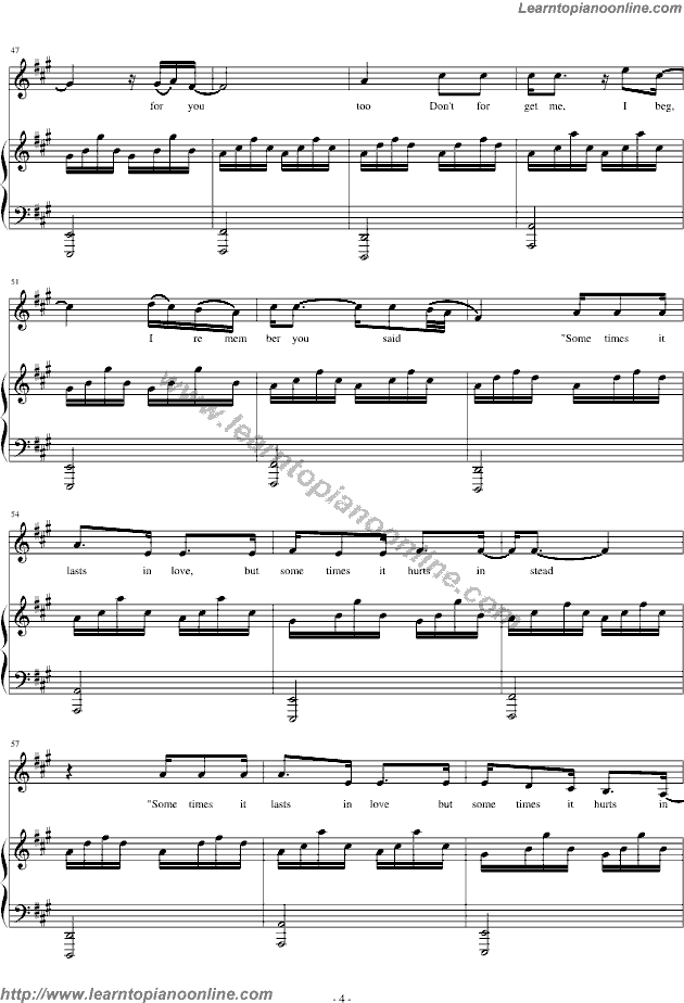 Adele Someone Like You 4 Free Piano Sheet Music Learn How To Play Piano Online