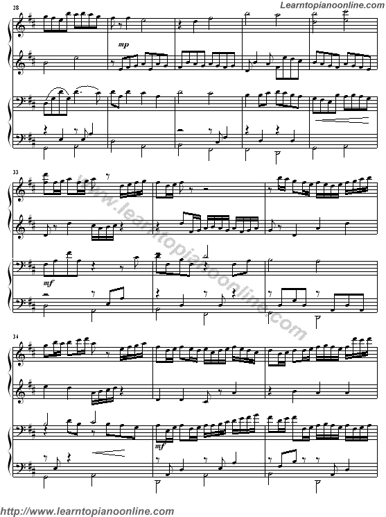 Johann Pachelbel - Canon in D duet(4 hands) Piano Sheet Music Free