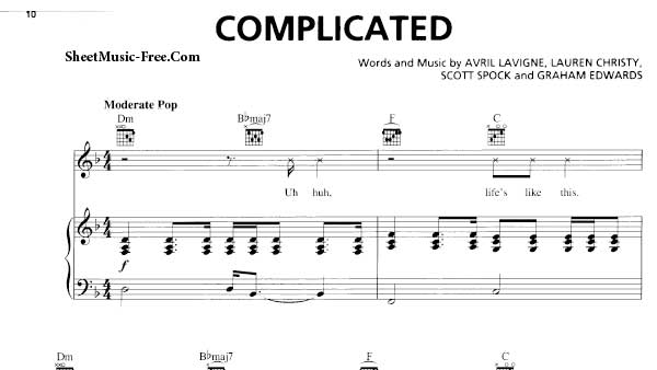 Complicated - Avril Lavigne PDF