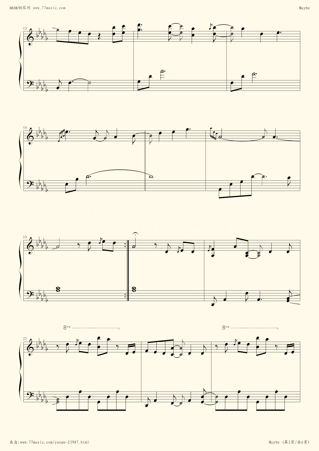 Maybe - Yiruma - Flash Free Piano Sheet Music | Learn How ...