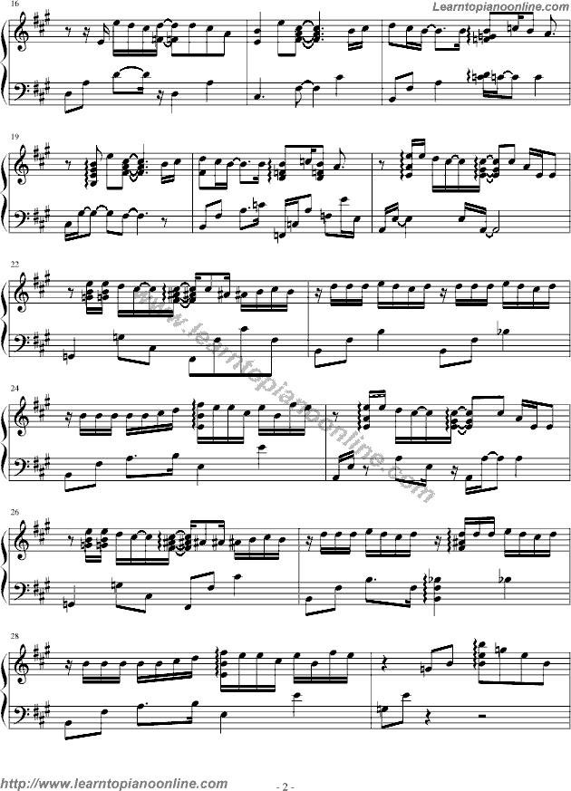 One more time, One more chance Piano Sheet Music Free