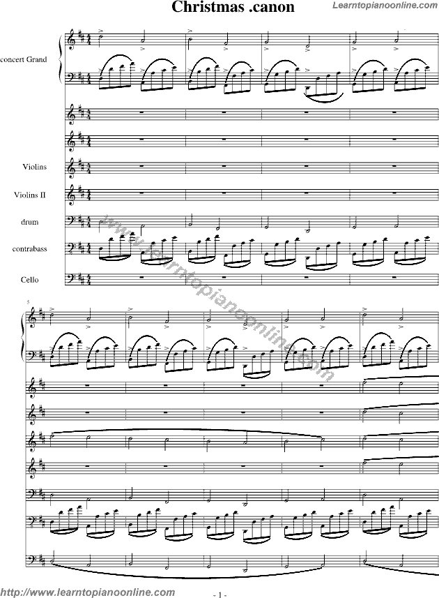 Pachelbel stvenLi-Christmas.canon Free Piano Sheet Music ...
