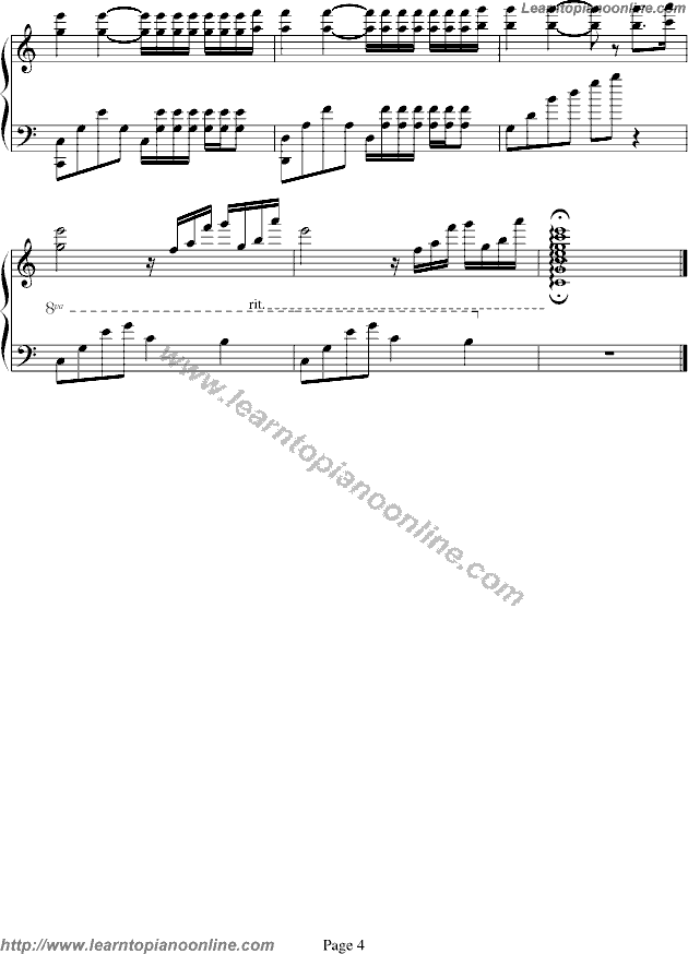 ballad pour adeline easy piano sheet music