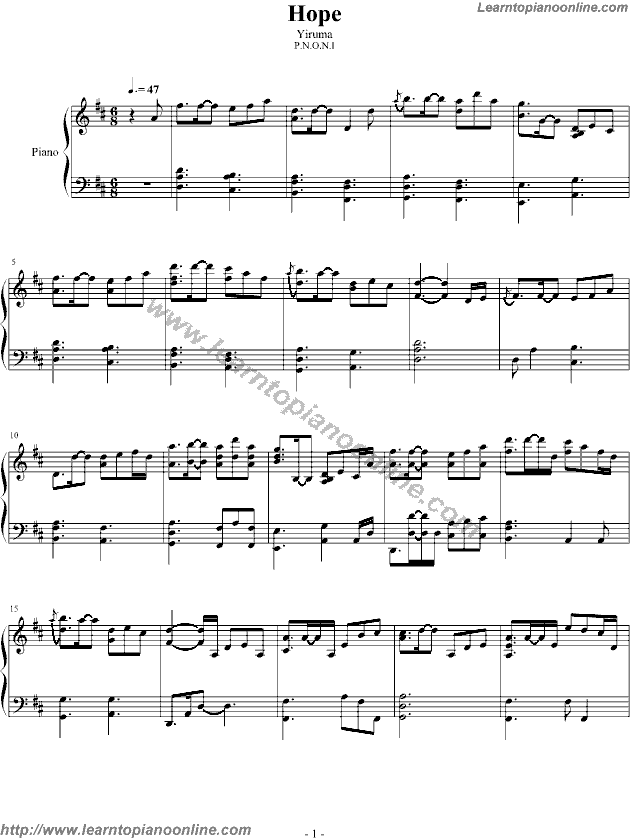 Yiruma - Hope Piano Sheet music Free Piano Sheet Music ...